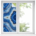 thumbnail image 2 of Blue Marble Window Privacy Film, Modern Luxury Granite Surface Motif Sketch Static Cling UV Sun Blocking Tint Film Heat Control Windows Films for Bedroom Bathroom, Window Stickers 17.7"x39.3", 2 of 8