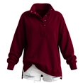 thumbnail image 6 of Visaly Mock Neck Sweatshirt for Women Trendy Oversized Top Trendy Tunic Sweatshirt Basic Pullover Shirts Trendy Long Sleeve Sweatshirts Baggy Sweatshirt Breathable Sweatshirt Wine 3Xl, 6 of 6
