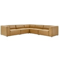 thumbnail image 2 of Modway Mingle 5-Piece Modern Faux Leather Sectional Sofa in Tan, 2 of 10