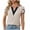 Beige, variant on Olyvenn Women's Dressy Casual Blouses Business Casual Work Top Color Block V Neck Cap Sleeve Shirts Summer 2025 Beige XXL
