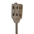thumbnail image 2 of Northlight Indoor Power Extension Cord with 3-Outlets and Safety Lock - 9' - Brown, 2 of 3