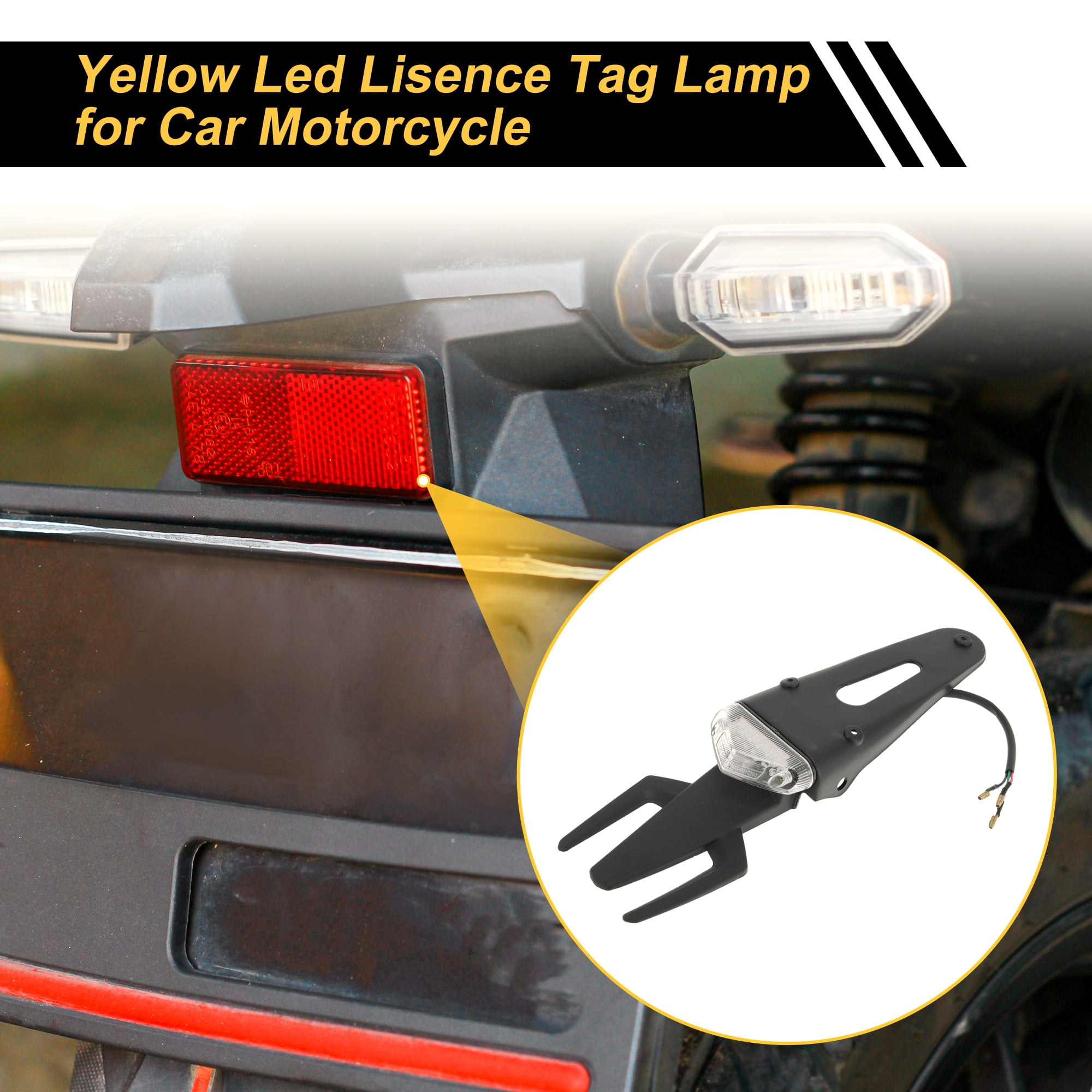 1Pcs License Plate Light 12V LED Tag Lamp for Car Motorcycle Waterproof Yellow License Plate Light License Plate Light