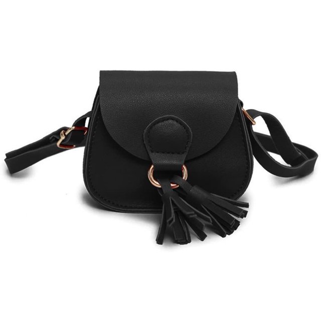 Kids Girls Toddler Mini Shoulder Purse Crossbody Bag con borla Negro Sailing Electrónica