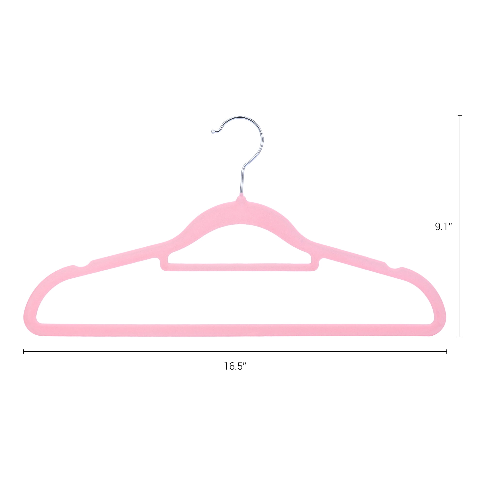 Unique Bargains Non-Slip Velvet Hangers for Closet Organization 10 Pcs Pink