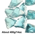 thumbnail image 3 of Uxcell Fire Glass for Fire Pit, 1.18"-1.97" High Luster Reflective Glass Rocks, Turquoise, 3 of 5