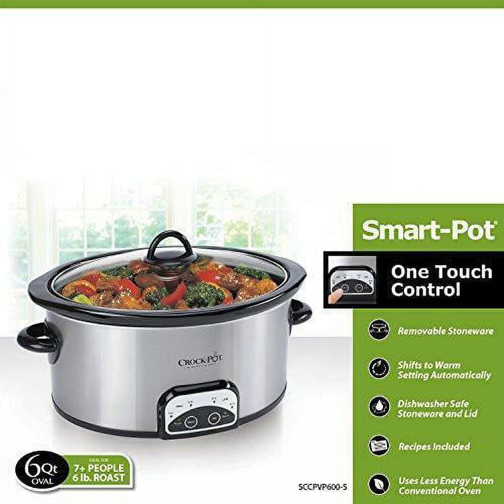 Crock-Pot® One Touch Control 6-Quart Easy-to-Clean Slow Cooker, Stainless  Steel