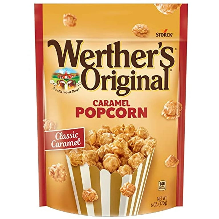 Werther's Original Caramel Popcorn, Resealable Pouch, 6 Oz Bag