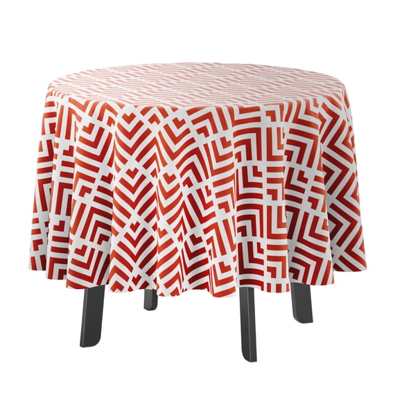 Vargottam Nappe Ronde Intérieure/extérieure 58 Pouces Nappe Imperméable pour Patio, Couvertures de Table Printemps/été pour Jardin Table Circulaire/bbqs/pique-Nique - Rouge