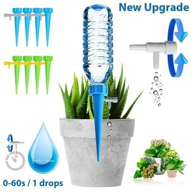 Aousthop 12pcs Adjustable Self Watering Spikes, Indoor Outdoor Plastic  Bottle Garden Plants Drip Irrigation Spike System, Works as Watering Bulbs  