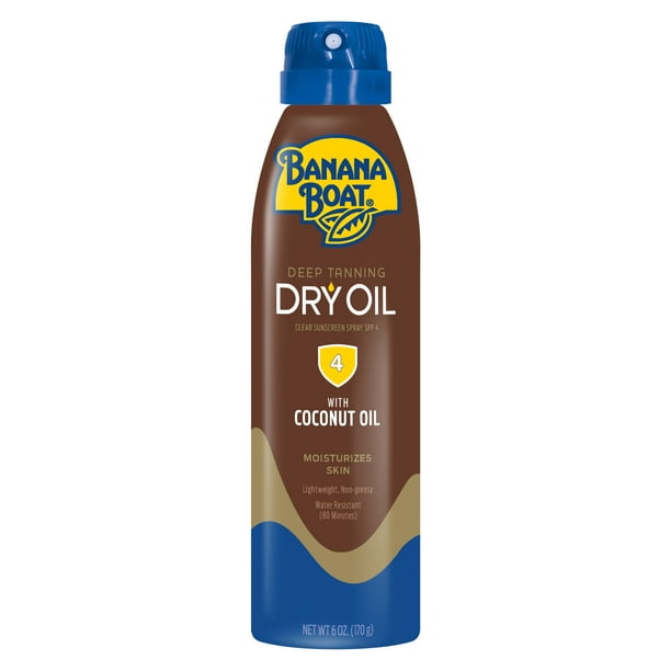 Banana Boat Dry Oil Clear Sunscreen Spray SPF 4, 6 oz