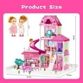 thumbnail image 4 of FUJILI Dollhouse Toys for Girls, 6 Rooms Doll House Furnitures with Slide, Doll House Play for Girls Age 3+ (24.8" x 24.4" x 33.4"), 4 of 6