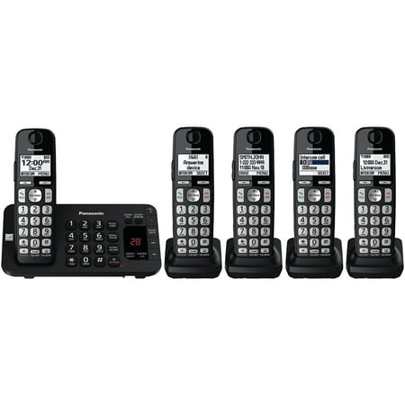 - Panasonic KX-TGE445B 5-Handset Expandable Cordless Phone System With Enhanced Noise Reduction