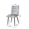 thumbnail image 6 of Modern Velvet Dining Chairs 2-Piece Set-Soft Cushioned Seats with Iron Frames in Mustard Light Gray, 6 of 6