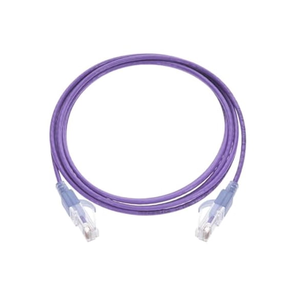 RiteAV Cat6A Ethernet Patch Cable - Snagless RJ45, 550Mhz, 10G, UTP, Pure Bare Copper Wire, 30AWG, 10-Pack, 7 Feet, Purple - SlimRun Series