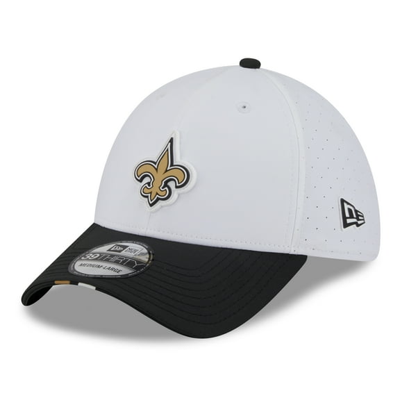 Men's New Era  White/Black New Orleans Saints 2025 NFL Training Camp 39THIRTY Flex Hat
