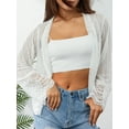 thumbnail image 3 of VISgogo - Blusa floral de encaje frontal abierto de manga larga para mujer primavera verano VISgogo moda, 3 of 9