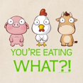 CafePress Natural Canvas Tote Bag – Reusable Shopping Bag, “You’re Eating What” Print, Two Size Options