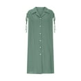 thumbnail image 4 of OSFVNOXV Summer Shirt Dress for Women 2025 Cap Sleeve Button Down Collar Lapel Blouse for Sleepwear Nightgown Dress, 4 of 6