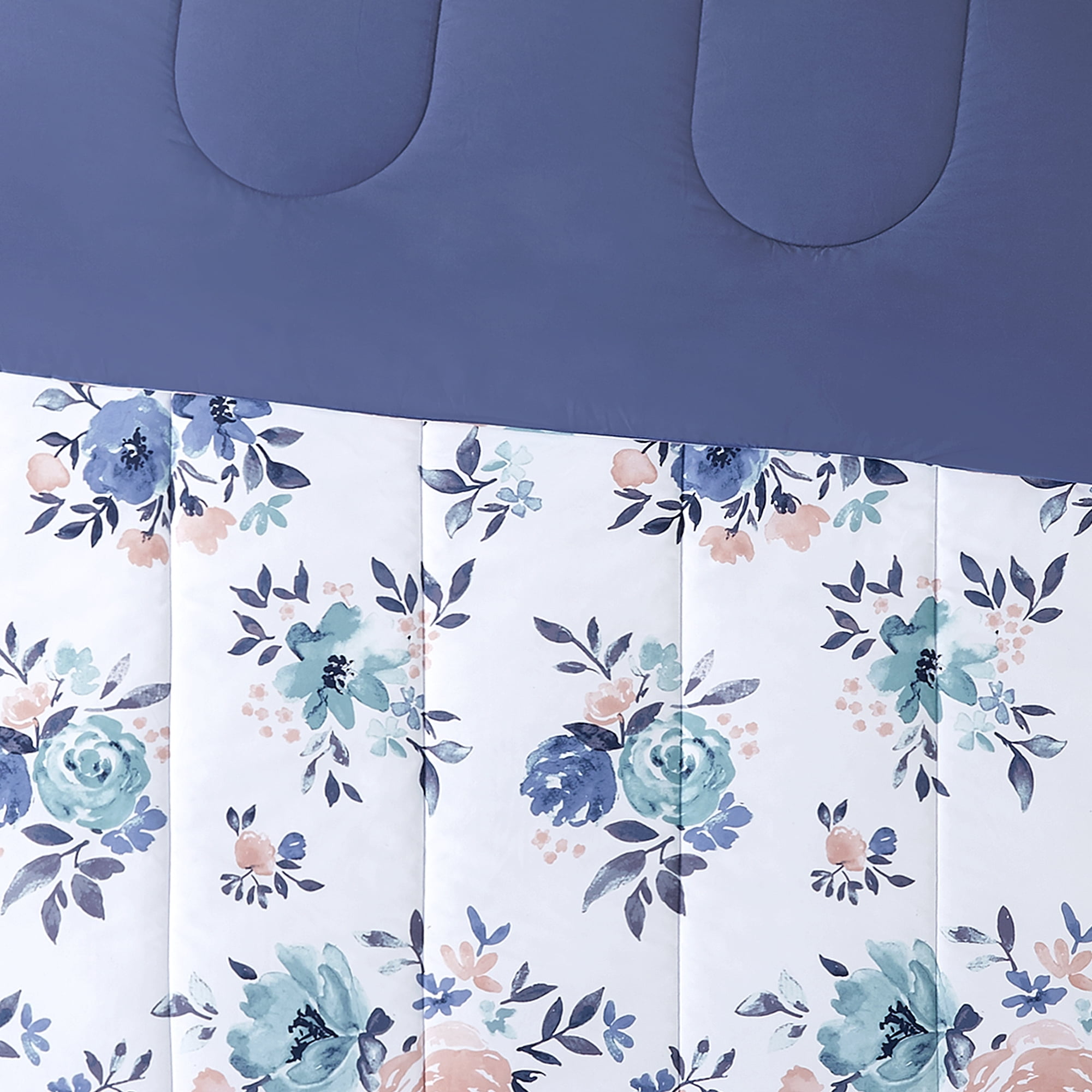Mainstays Floral Reversible Ultra Soft Comforter, Full/Queen