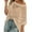 Beige, variant on Womens Summer Scoop Neck Short Sleeve Sweater Casual Crochet Hollow Out Knit Tops Pullover Shirts Beach Cover Up Women's Comfort Tee - Soft Cotton Summer Shirt