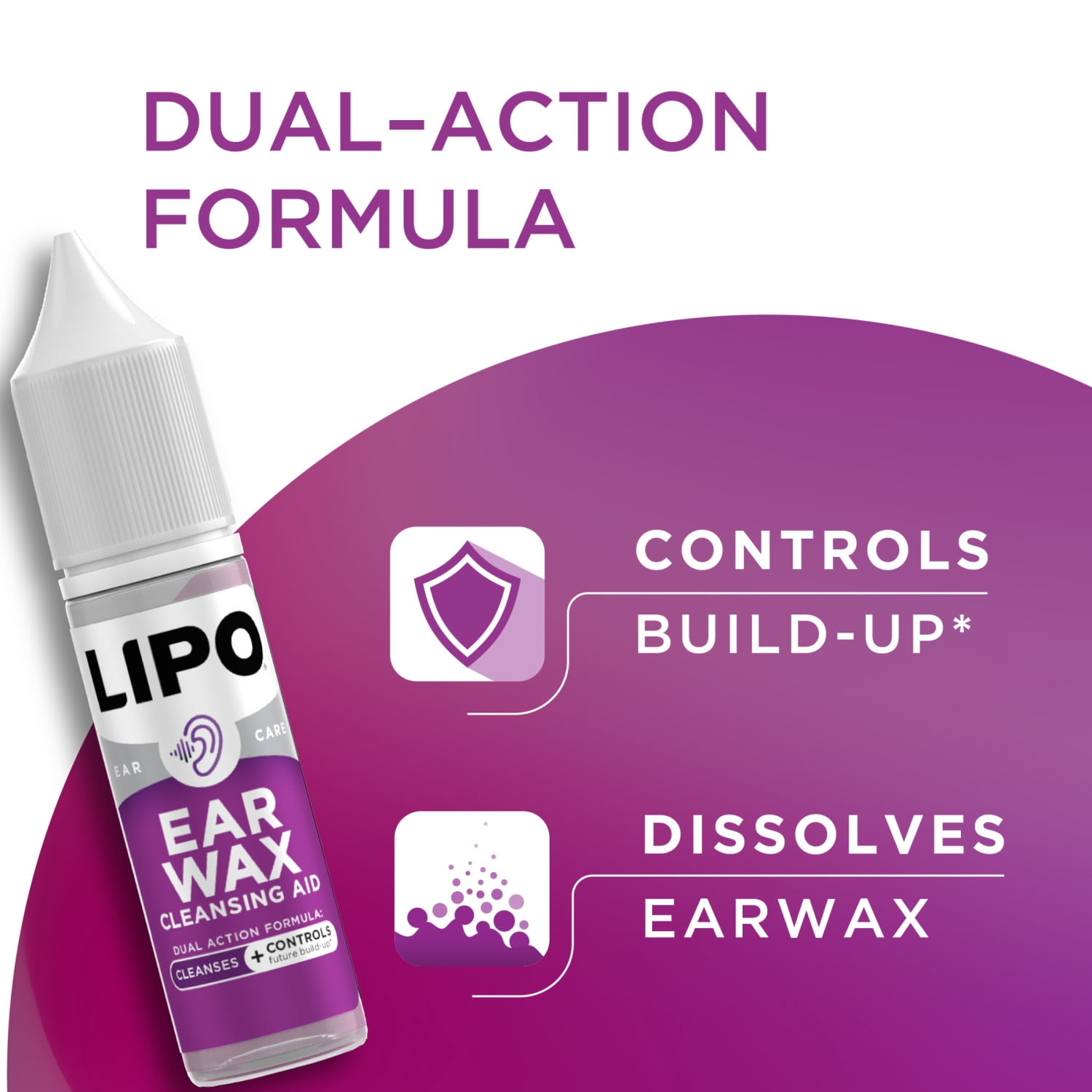 Lipo Earwax Cleansing Kit with Bulb Syringe and Cotton Plugs