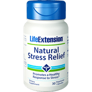 Angle View: Life Extension Natural Stress Relief Vegetarian Capsules, 30 Ct