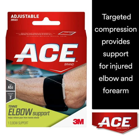 Aircast Tennis Elbow Brace - ACE Brand Tennis Elbow Support, Adjustable, Black, 1/Pack