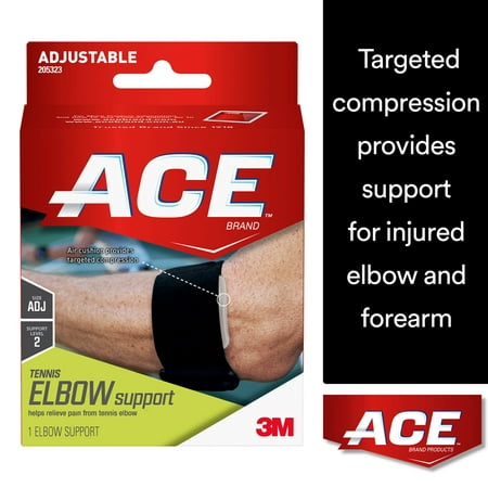 ACE Brand Tennis Elbow Support, Adjustable, Black, (Best Tennis Shoes For Ankle Support)