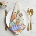 thumbnail image 2 of Spring Easter Cloth Napkins, Rabbits Eggs Eucalyptus Branches Flowers Washable and Reusable Dinner Napkins Set of 6, Table Napkin for Kitchen Party Birthday Wedding Hotel Housewarming 20"x20", 2 of 9