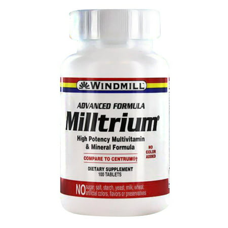 Windmill Advanced Formula Milltrium High Potency Multivitamin And Mineral Tablets 100 (Best High Potency Multivitamin And Mineral Supplement)