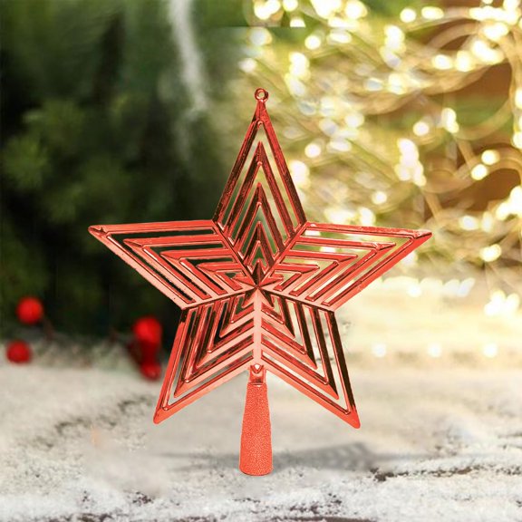 TUITOONM Tree Top Star Christmas Shatterproof Decoration Christmas Tree Decorative Pendant Festival Home Party Supplies Winter Props