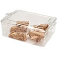 thumbnail image 4 of Pioneer Plastics 195C Clear Rectangular Plastic Container, 10.625" W x 7.625" D x 3.75" H, Pack of 4, 4 of 5