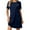 Dark Blue, variant on Hesxuno Women's Short Sleeved Solid Color Loose Fitting T-shirt Crewneck Pajama Dress