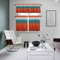 thumbnail image 5 of Bohemian Gradient Red Kitchen Curtains Valances and Tiers Set of 3 Modern Minimalist Red Blue Ocean Beach Tier Curtains and Valance with Rod Pocket for Small Windows, 27.5"x36", 5 of 9