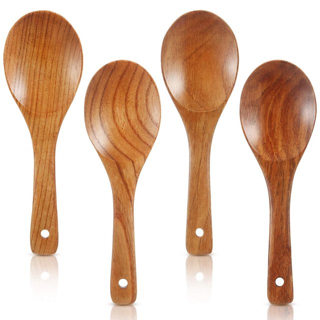 cucharas de madera de 21,5 cm, cuchara de madera para cocinar arroz