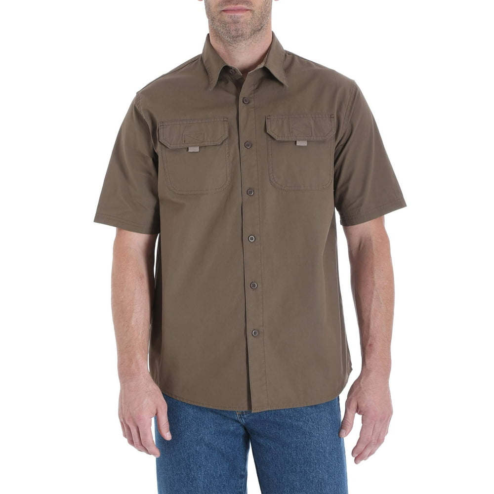 Wrangler - Big Men's Short Sleeve Canvas Shirt - Walmart.com - Walmart.com