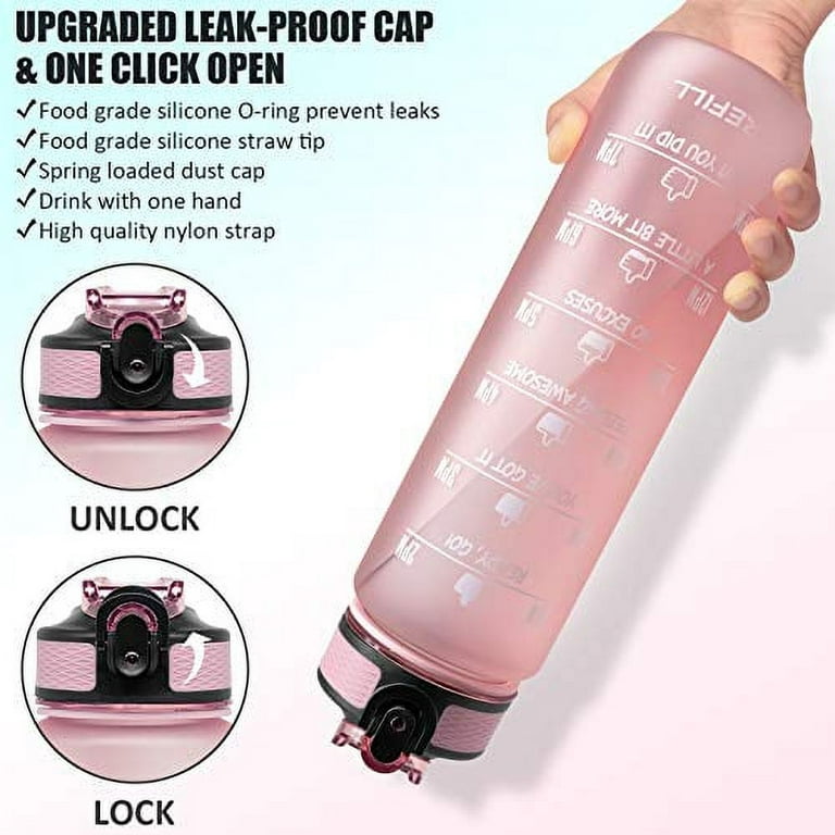  PUOENFGR Sports Water Bottle with Straw,32oz,With Both Time  Marker and Water Volume Marker,Leak Proof Thickened,BPA-Free,Adults and  Kids Love It,Apply To Gym,Outdoor,Travel(Pink-Purple Gradient) : Sports &  Outdoors