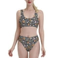 thumbnail image 2 of Picia Wildflowers Women's High Waisted Bikini Scoop Neck Swimsuit Two Pieces Bathing Suit-Small, 2 of 8