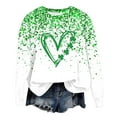 thumbnail image 3 of St. Patrick's Day Sweatshirts for Women Long Sleeve Crewneck Irish Sweatshirts Irish Clover Shirts for Women Green Shirts for Women Irish Gift Casual Loose Long Sleeve Fit Tops(Green,S), 3 of 5