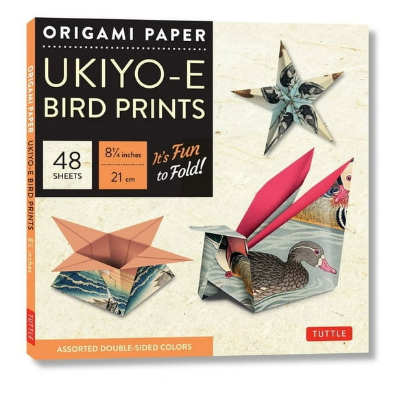 Tuttle Specials Origami Paper 8 1/4 (21 CM) Ukiyo-E Bird Print 48 Sheets: Tuttle Origami Paper: Double-Sided Origami Sheets Printed with, (Loose Leaf)