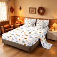 thumbnail image 4 of Homewish Funny Spooky Animal Twin Bedding for Girls, Happy Halloween Themed Bedding Comforter Set, Off White Orange Pink, Pumpkin Bat Reversible 7-Piece, 4 of 7