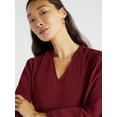 thumbnail image 5 of Time and Tru Women's Puff Sleeve Corduroy Top, Sizes XS-XXXL, 5 of 6