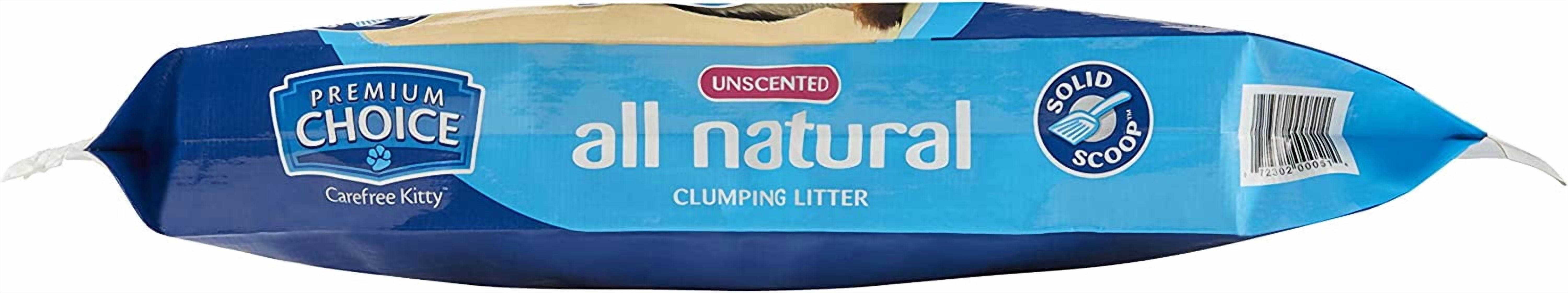 Premium Choice All Natural Unscented Scoopable Cat Litter, 25 Pound