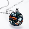 thumbnail image 2 of Fish Stunning Glass Design Circular Pendant Jewelry Necklace, 2 of 5
