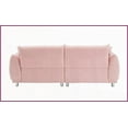 thumbnail image 5 of 86.6 Inch Teddy Fleece Pink 3-Seater Sofa with 4 Pillows - Compact for Apartment Bedrooms, Silver Metal Feet, 5 of 9