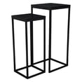 thumbnail image 3 of Sarrasseau Set of 2 Black Marble Square Side Tables, 3 of 9