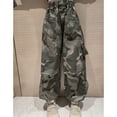 thumbnail image 6 of GYRATEDREAM Girls Wide-Leg Cargo Pant Kids Casual Elastic High Waist Camouflage Pants with Pockets Green for 6-16 Years, 6 of 8