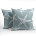 thumbnail image 3 of Beach Blue Starfish Pillow Covers 16x16 Inch Set of 2 Summer Light Blue Sea Star Throw Pillowcase Cotton Linen Square Decorative Nautical Coastal Cushion Cover for Sofa Bedroom Indoor Outdoor Party, 3 of 6
