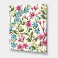 thumbnail image 3 of Designart ' Vintage Blue and Pink Wildflowers ' Traditional Canvas Wall Art Print, 3 of 4