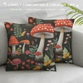thumbnail image 3 of GOSMITH Mushroom Throw Pillow Covers 16"x16" Set of 2 Decorative Couch Pillow Cover Soft Cushion Covers Cases Modern Home Decor for Couch Sofa Bed (Mushroom Snail), 3 of 5